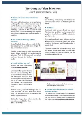 Elbtaler-Handbuch - Seite 4 - Werbung auf den Scheinen